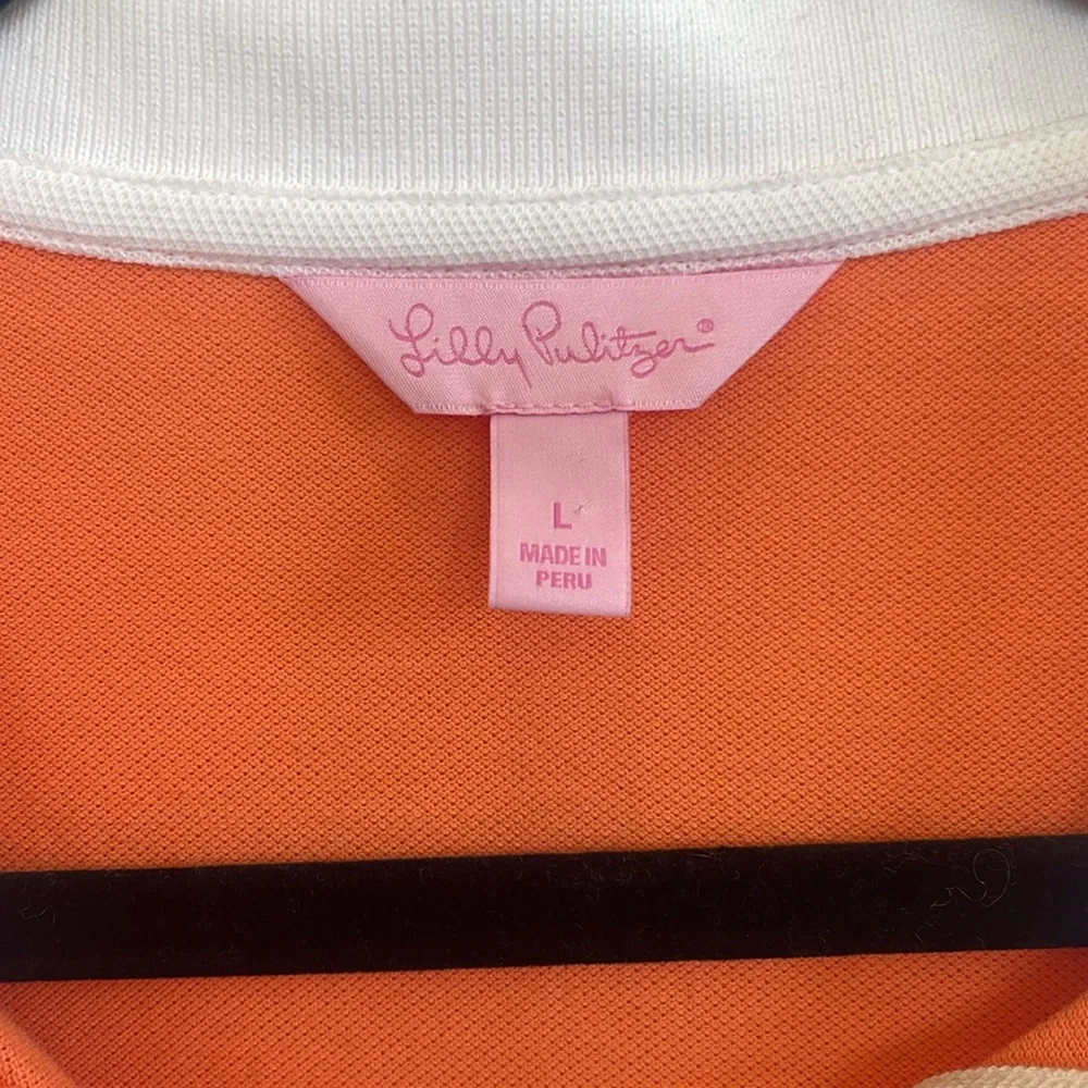 Lilly Pulitzer Orange Sleeveless Polo Top Size L - Picture 2 of 3